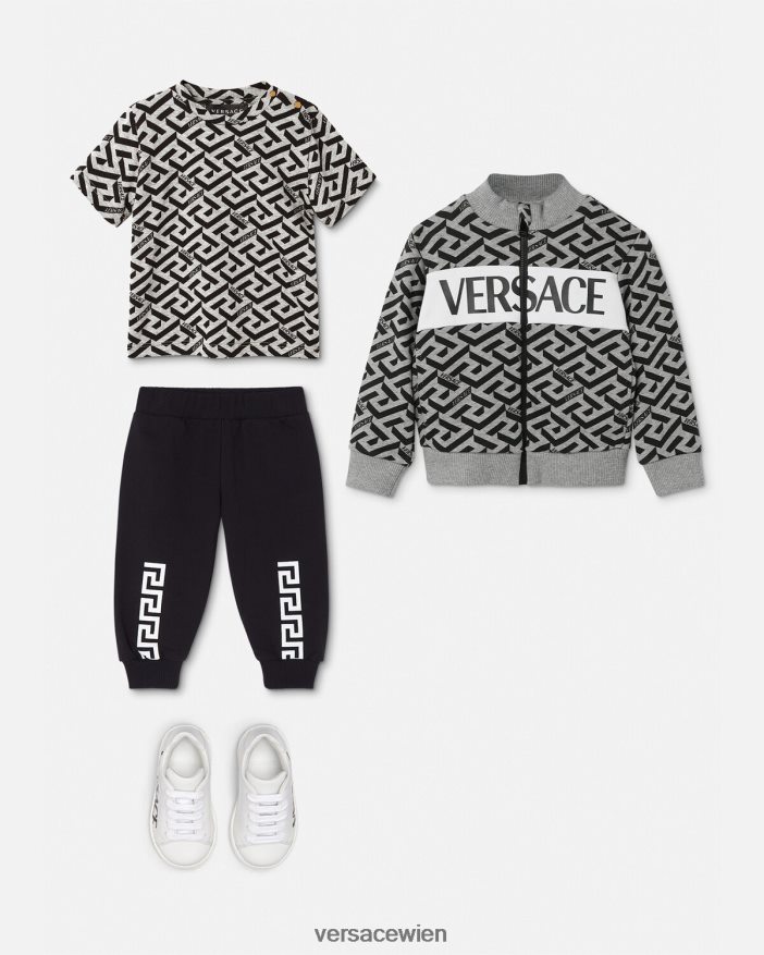 Schwarz Greca-Baby-Jogginghose Versace Kinder Kleidung 8N4XJD1907