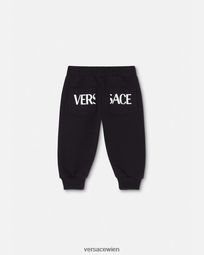 Schwarz Greca-Baby-Jogginghose Versace Kinder Kleidung 8N4XJD1907