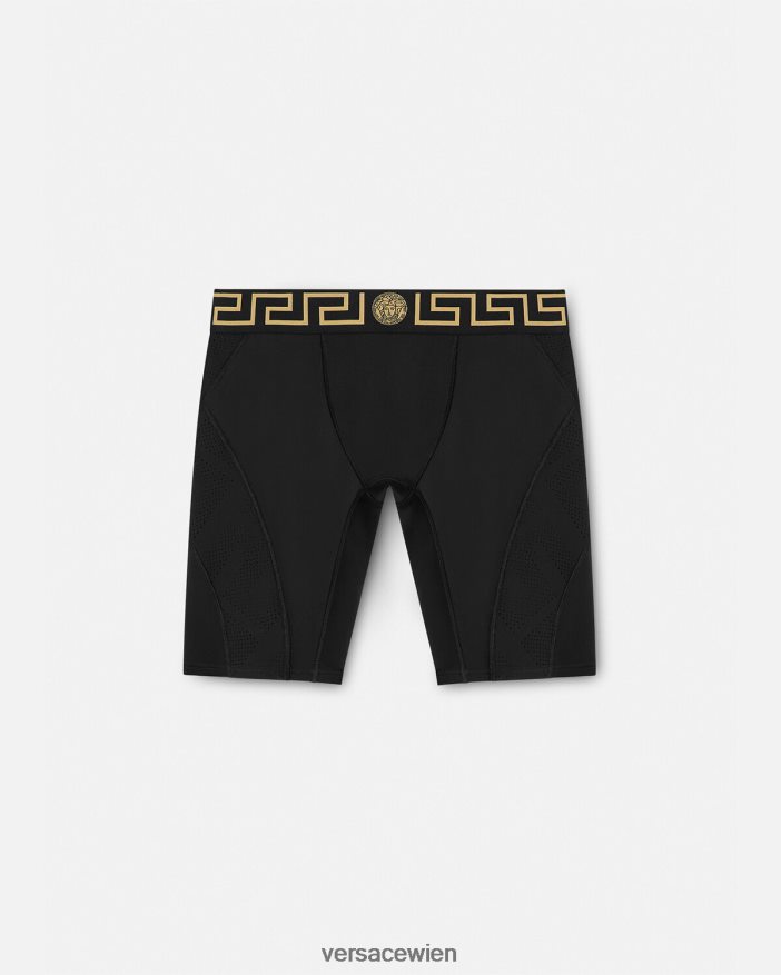 Schwarz Greca-Fahrradshorts Versace Männer Kleidung 8N4XJD1456