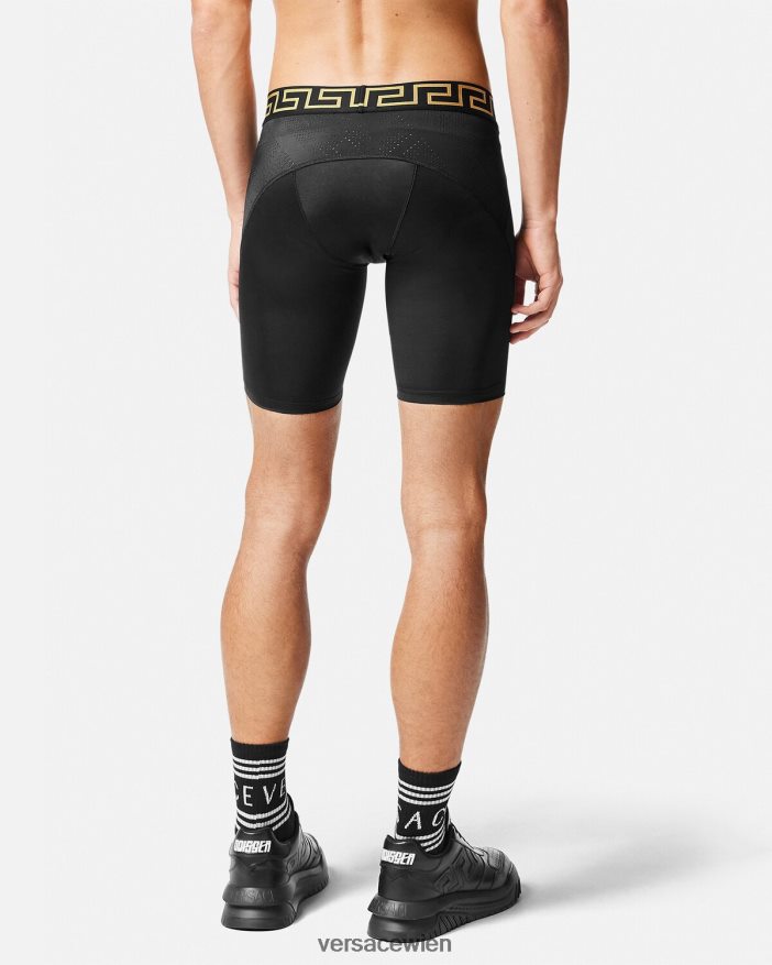 Schwarz Greca-Fahrradshorts Versace Männer Kleidung 8N4XJD1456