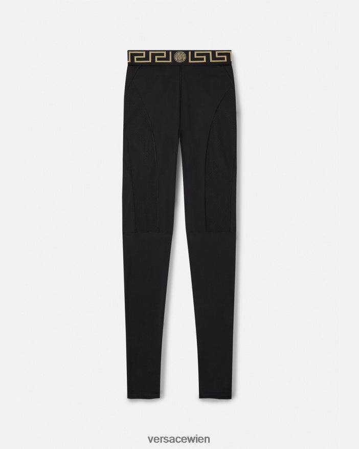 Schwarz Greca-Leggings Versace Frauen Kleidung 8N4XJD235