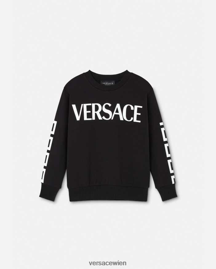 Schwarz Greca-Sweatshirt Versace Kinder Kleidung 8N4XJD2106