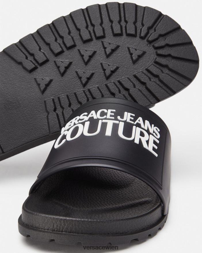 Schwarz Gummi-Slipper mit Logo Versace Männer Schuh 8N4XJD2468