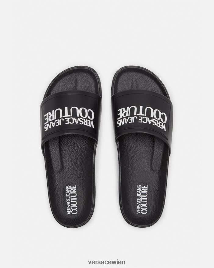 Schwarz Gummi-Slipper mit Logo Versace Männer Schuh 8N4XJD2468