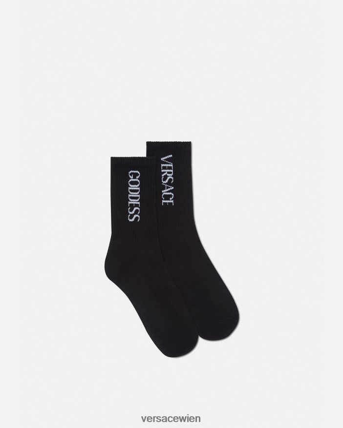 Schwarz Göttinnensocken Versace Frauen Unterwäsche und Strandbekleidung 8N4XJD1110