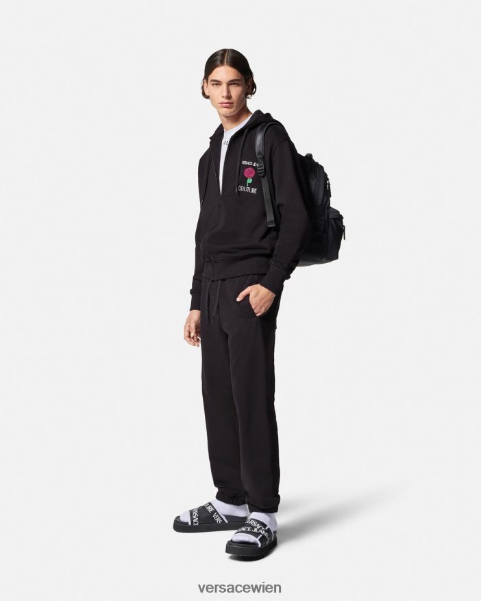 Schwarz Jogginghose mit Rosen-Logo Versace Männer Kleidung 8N4XJD2381