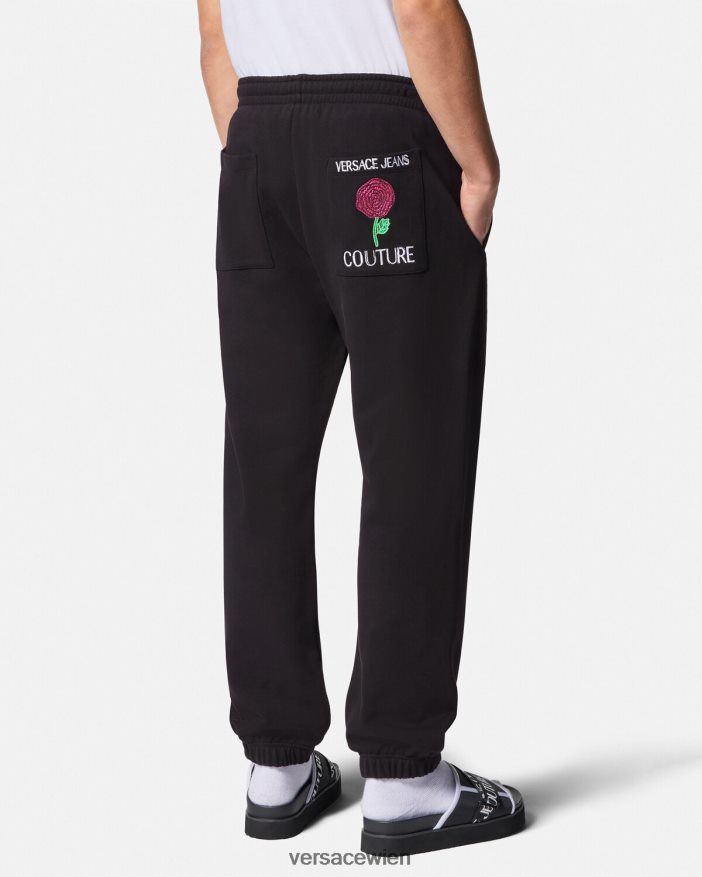 Schwarz Jogginghose mit Rosen-Logo Versace Männer Kleidung 8N4XJD2381