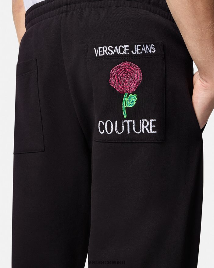 Schwarz Jogginghose mit Rosen-Logo Versace Männer Kleidung 8N4XJD2381