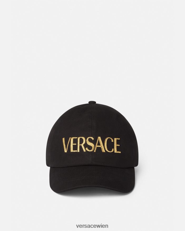 Schwarz Kappe mit gesticktem Logo Versace Frauen Zubehör 8N4XJD878