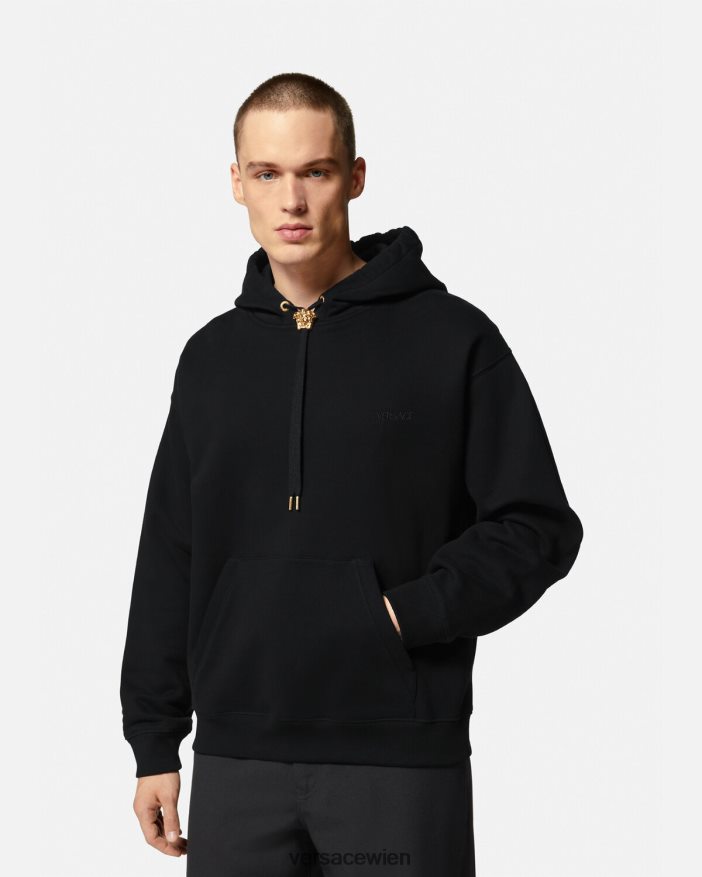 Schwarz Kapuzenpullover mit Medusa Versace Männer Kleidung 8N4XJD1414