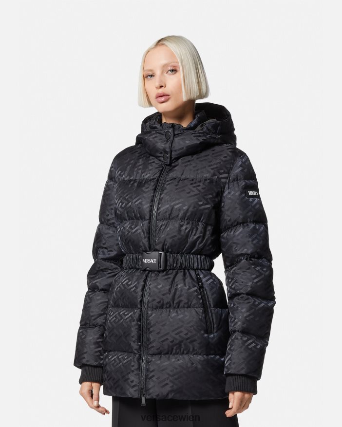 Schwarz La Greca-Pufferjacke Versace Frauen Kleidung 8N4XJD95