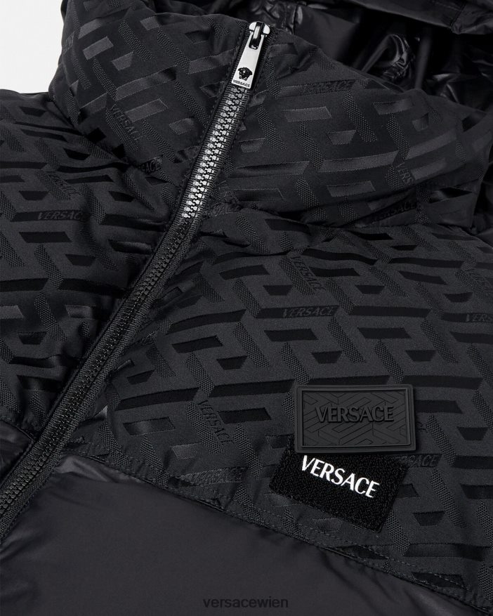 Schwarz La Greca-Pufferjacke Versace Männer Kleidung 8N4XJD1248