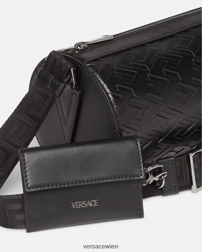 Schwarz La Greca-Signatur-Umhängetasche Versace Männer Taschen 8N4XJD1482