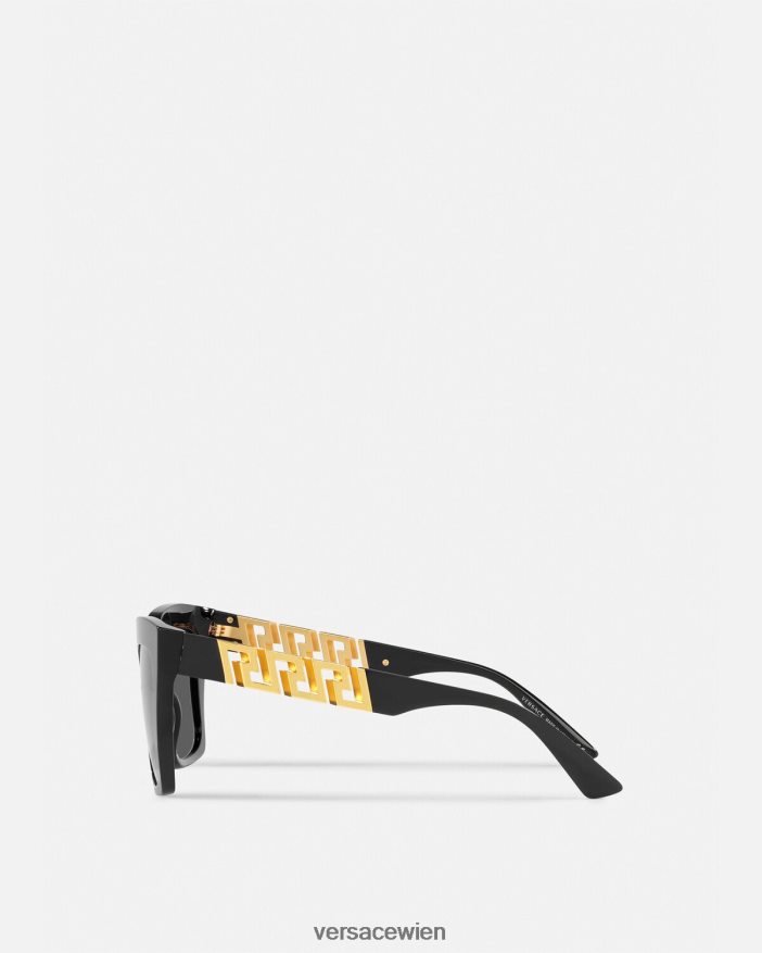 Schwarz La Greca-Sonnenbrille mit zusätzlicher Passform Versace Frauen Zubehör 8N4XJD654