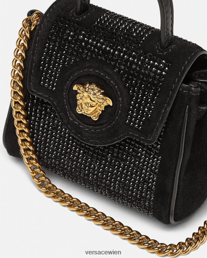 Schwarz La Medusa-Mikrotasche mit Nieten Versace Frauen Taschen 8N4XJD329