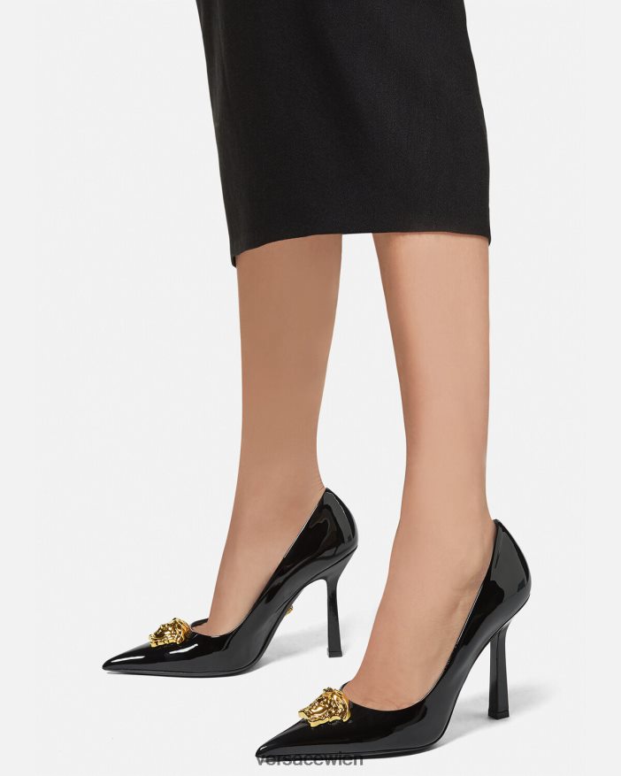 Schwarz La Medusa-Pumps aus Lackleder Versace Frauen Schuh 8N4XJD488