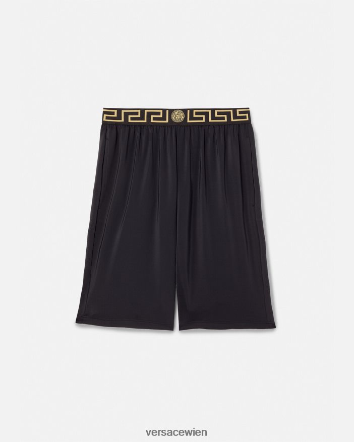 Schwarz Lange Boardshorts mit Greca-Bordüre Versace Männer Kleidung 8N4XJD1455