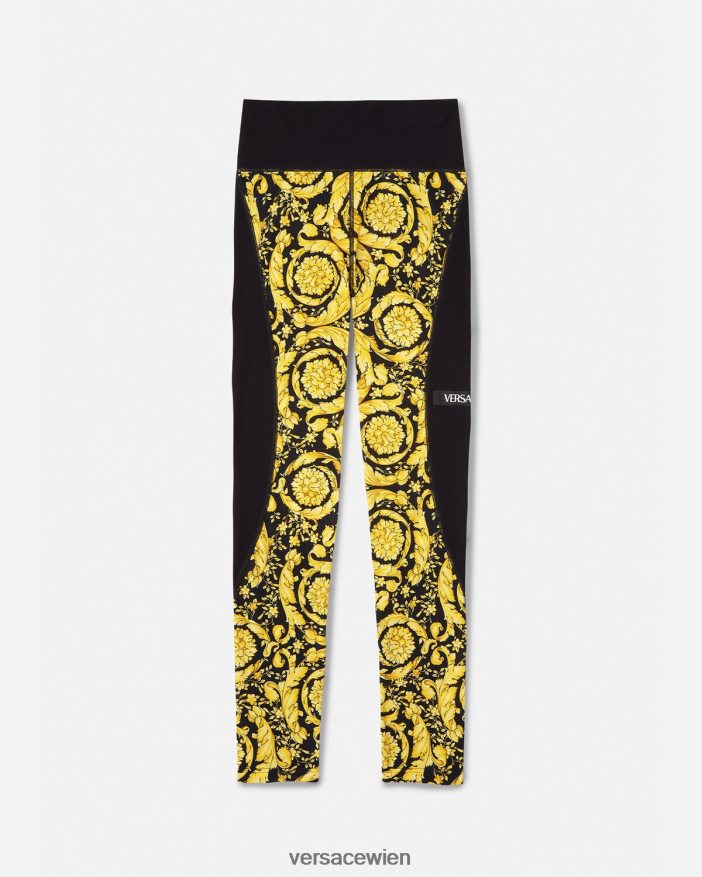 Schwarz Leggings im Barocco-Stil Versace Frauen Kleidung 8N4XJD241