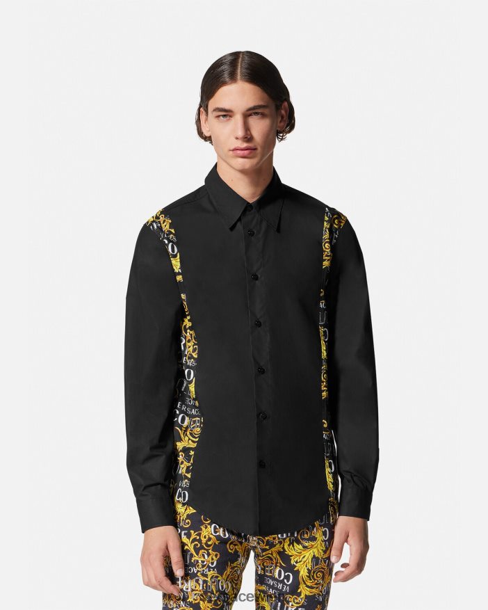 Schwarz Logo-Couture-Shirt Versace Männer Kleidung 8N4XJD2397