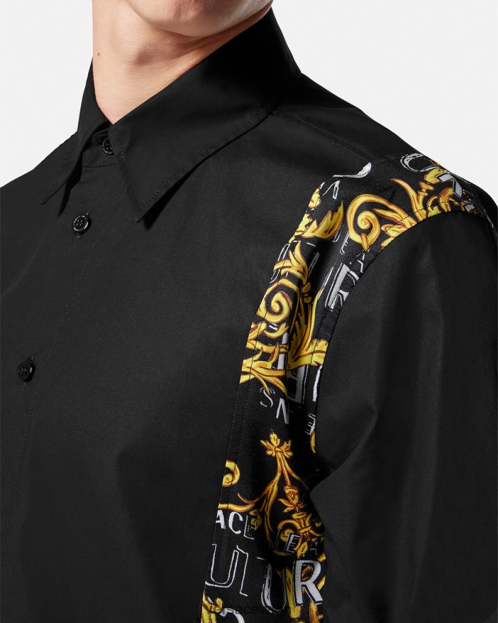 Schwarz Logo-Couture-Shirt Versace Männer Kleidung 8N4XJD2397