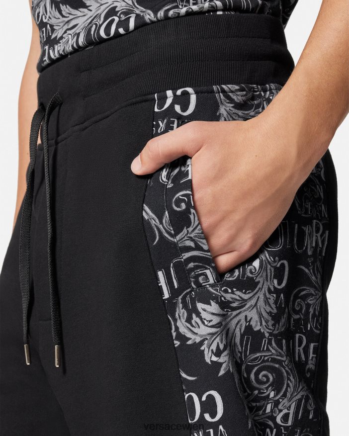 Schwarz Logo-Couture-Sweatshorts Versace Männer Kleidung 8N4XJD2423