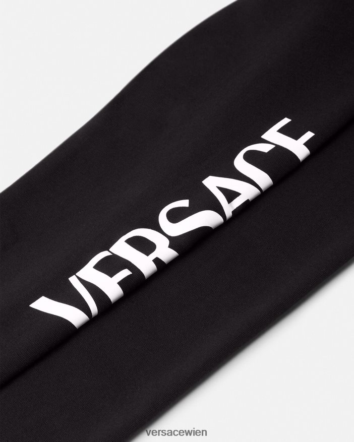 Schwarz Logo-Leggings Versace Kinder Kleidung 8N4XJD2015