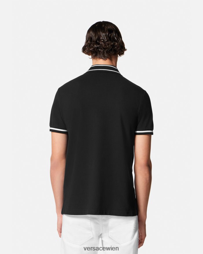 Schwarz Logo-Poloshirt Versace Männer Kleidung 8N4XJD2361