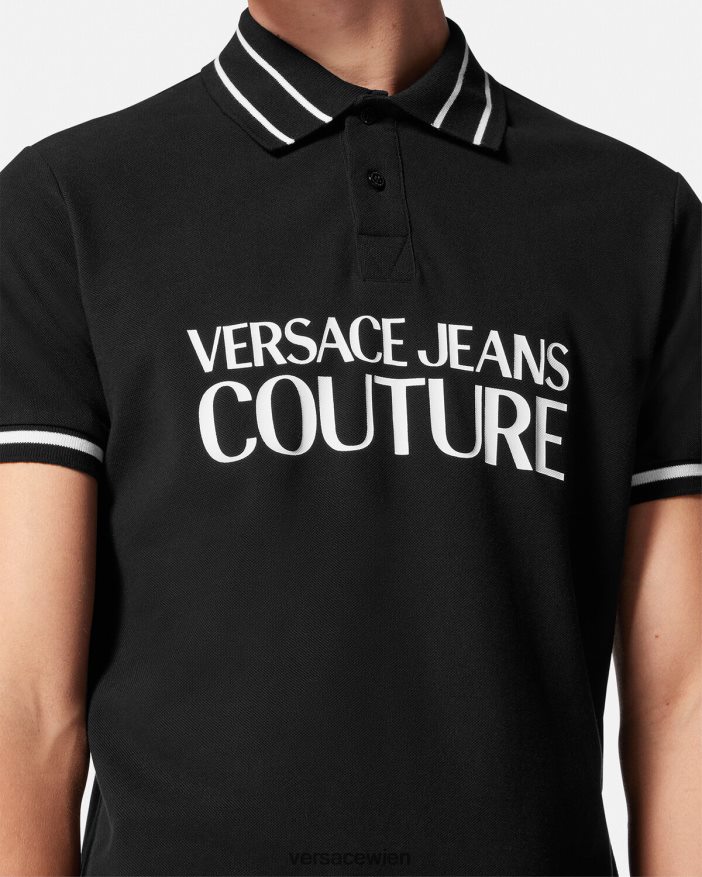 Schwarz Logo-Poloshirt Versace Männer Kleidung 8N4XJD2361