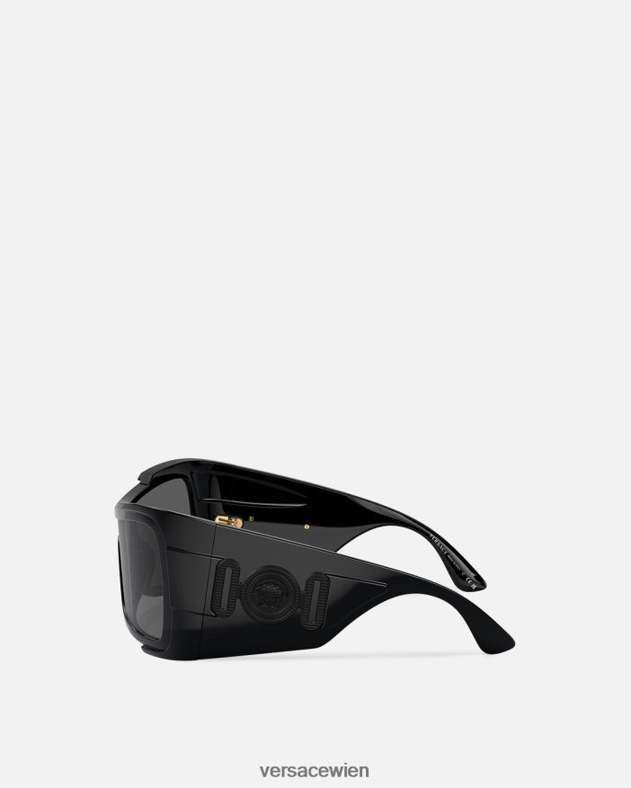 Schwarz Maxi-Medusa-Biggie-Shield-Sonnenbrille Versace Frauen Zubehör 8N4XJD606