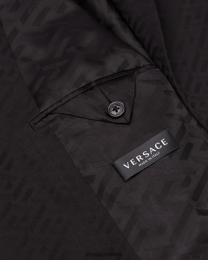 Schwarz Maßgeschneiderter La Greca-Blazer Versace Männer Kleidung 8N4XJD1264