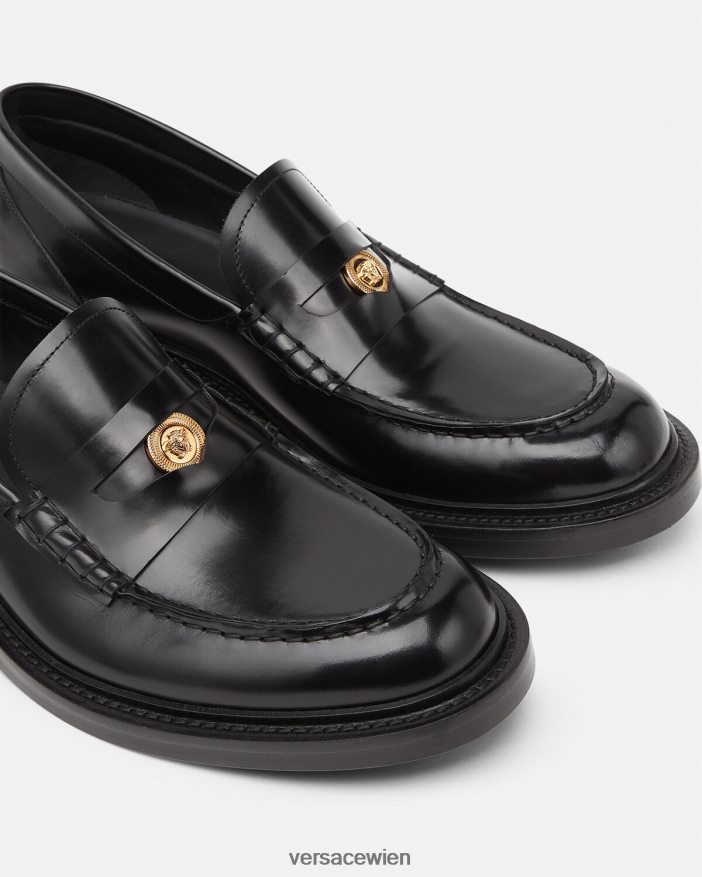 Schwarz Medusa-Loafer Versace Männer Schuh 8N4XJD1570