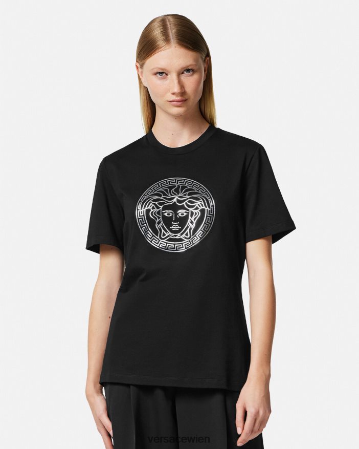 Schwarz Medusa-T-Shirt Versace Frauen Kleidung 8N4XJD129