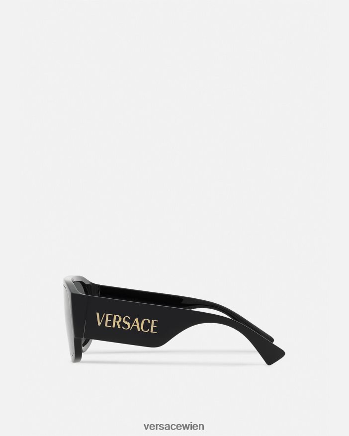 Schwarz Pilotensonnenbrille mit Logo Versace Frauen Zubehör 8N4XJD621