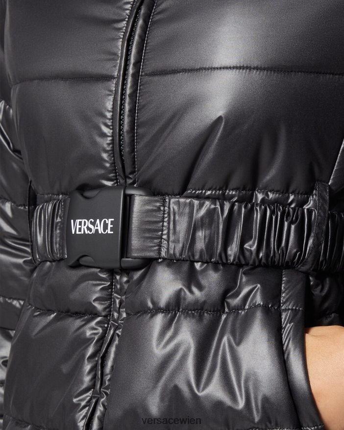 Schwarz Pufferjacke mit Logo Versace Frauen Kleidung 8N4XJD94