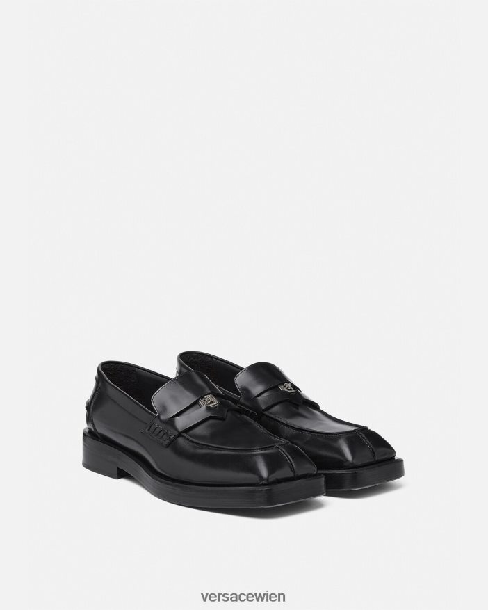 Schwarz Quadratische Slipper Versace Männer Schuh 8N4XJD1577