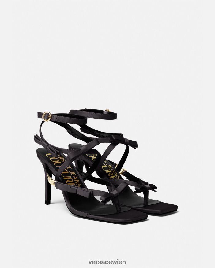 Schwarz Sandalen mit Emily-Schleife Versace Frauen Schuh 8N4XJD2283