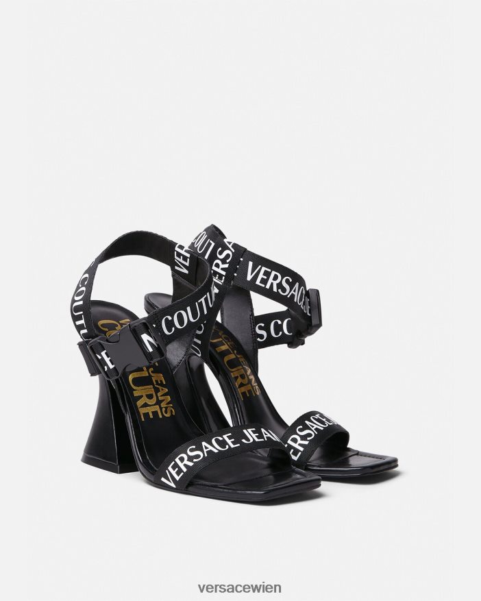 Schwarz Sandalen mit Kirsten-Logo Versace Frauen Schuh 8N4XJD2291