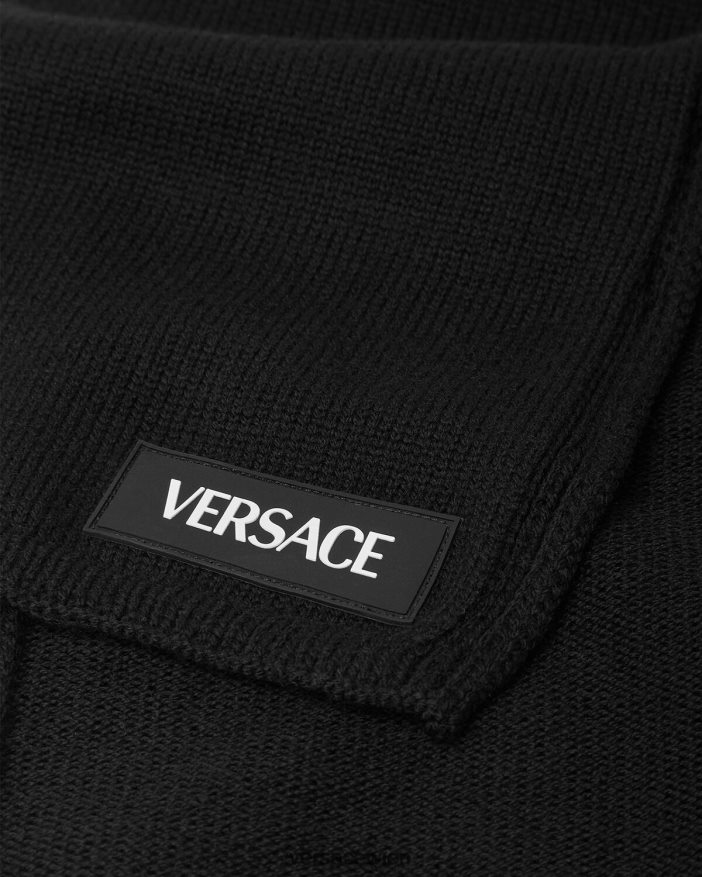 Schwarz Schal mit Logo Versace Kinder Zubehör 8N4XJD2061