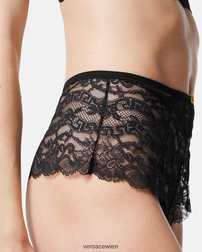 Schwarz Slip aus Barocco-Spitze Versace Frauen Unterwäsche und Strandbekleidung 8N4XJD1067