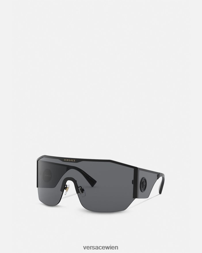 Schwarz Sonnenbrille mit Medusa-Halo-Schild Versace Frauen Zubehör 8N4XJD669