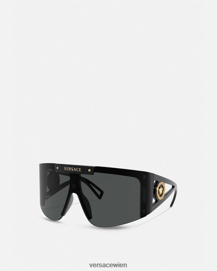 Schwarz Sonnenbrille mit Medusa-Symbol und Schild Versace Frauen Zubehör 8N4XJD670