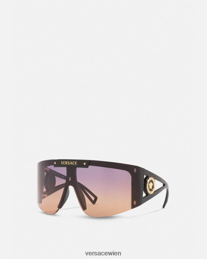 Schwarz Sonnenbrille mit Medusa-Symbol und Schild Versace Frauen Zubehör 8N4XJD670