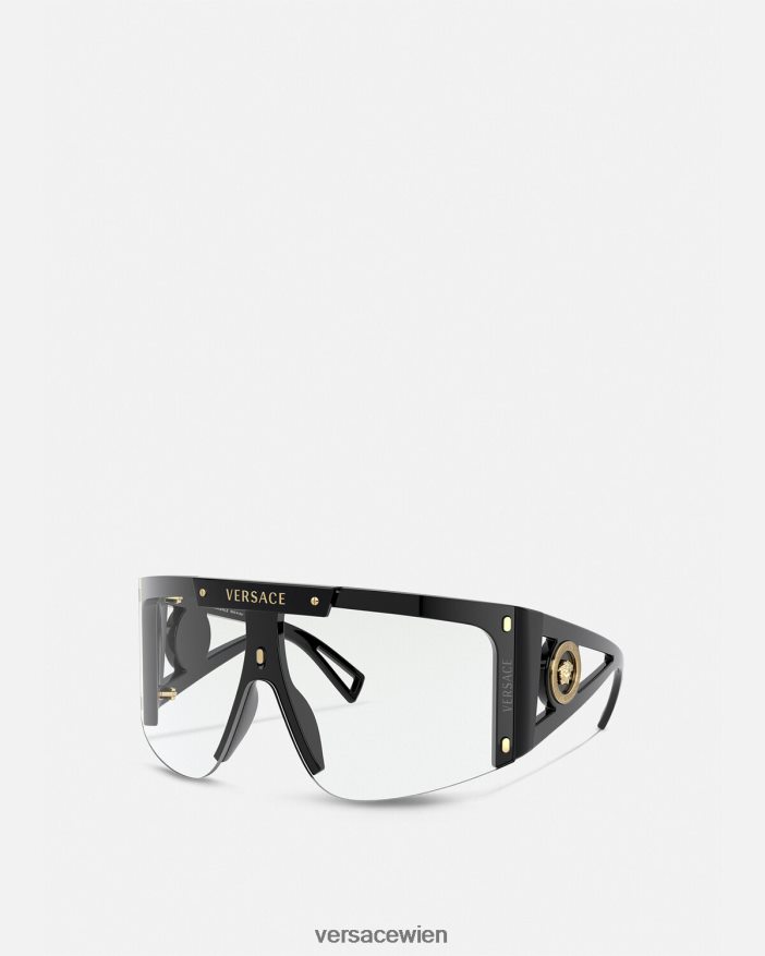 Schwarz Sonnenbrille mit Medusa-Symbol und Schild Versace Frauen Zubehör 8N4XJD670