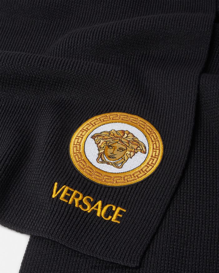 Schwarz Strickschal mit Medusa-Logo Versace Frauen Zubehör 8N4XJD927