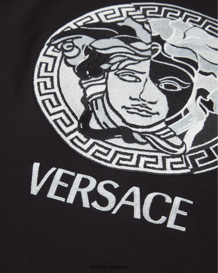 Schwarz T-Shirt mit Medusa-Logo Versace Männer Kleidung 8N4XJD1397