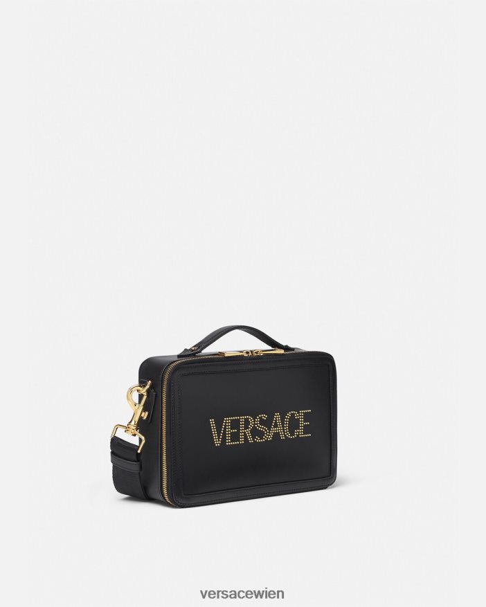 Schwarz Umhängetasche mit Logo und Nieten Versace Männer Taschen 8N4XJD1502