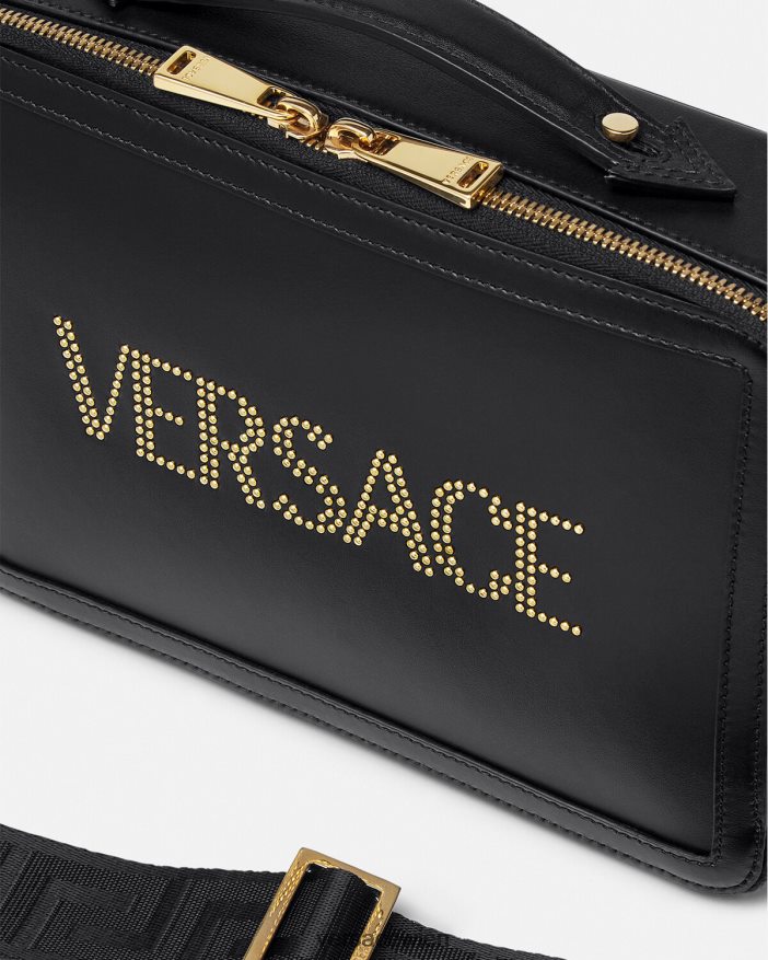 Schwarz Umhängetasche mit Logo und Nieten Versace Männer Taschen 8N4XJD1502