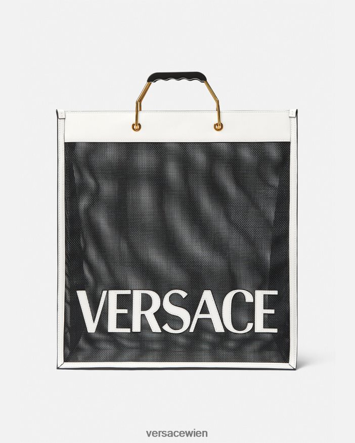 Schwarz-Weiss Einkaufstasche Versace Männer Taschen 8N4XJD1508