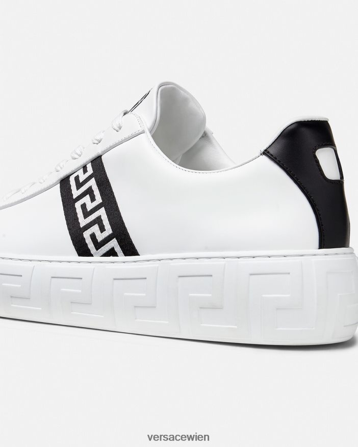 Schwarz-Weiss Greca-Sneaker Versace Männer Schuh 8N4XJD1551