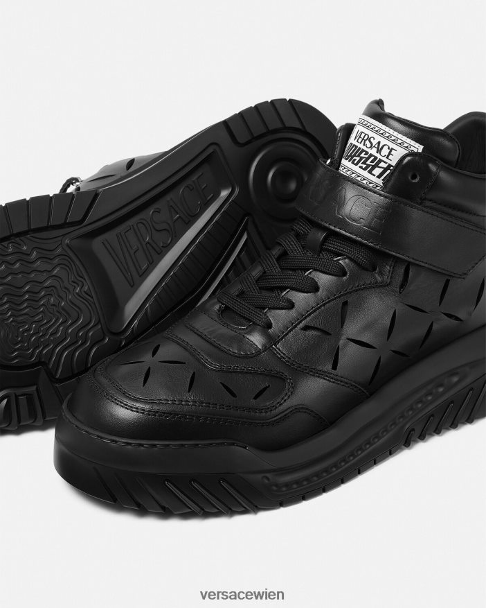 Schwarz aufgeschlitzte Odissea-Sneaker Versace Männer Schuh 8N4XJD1540